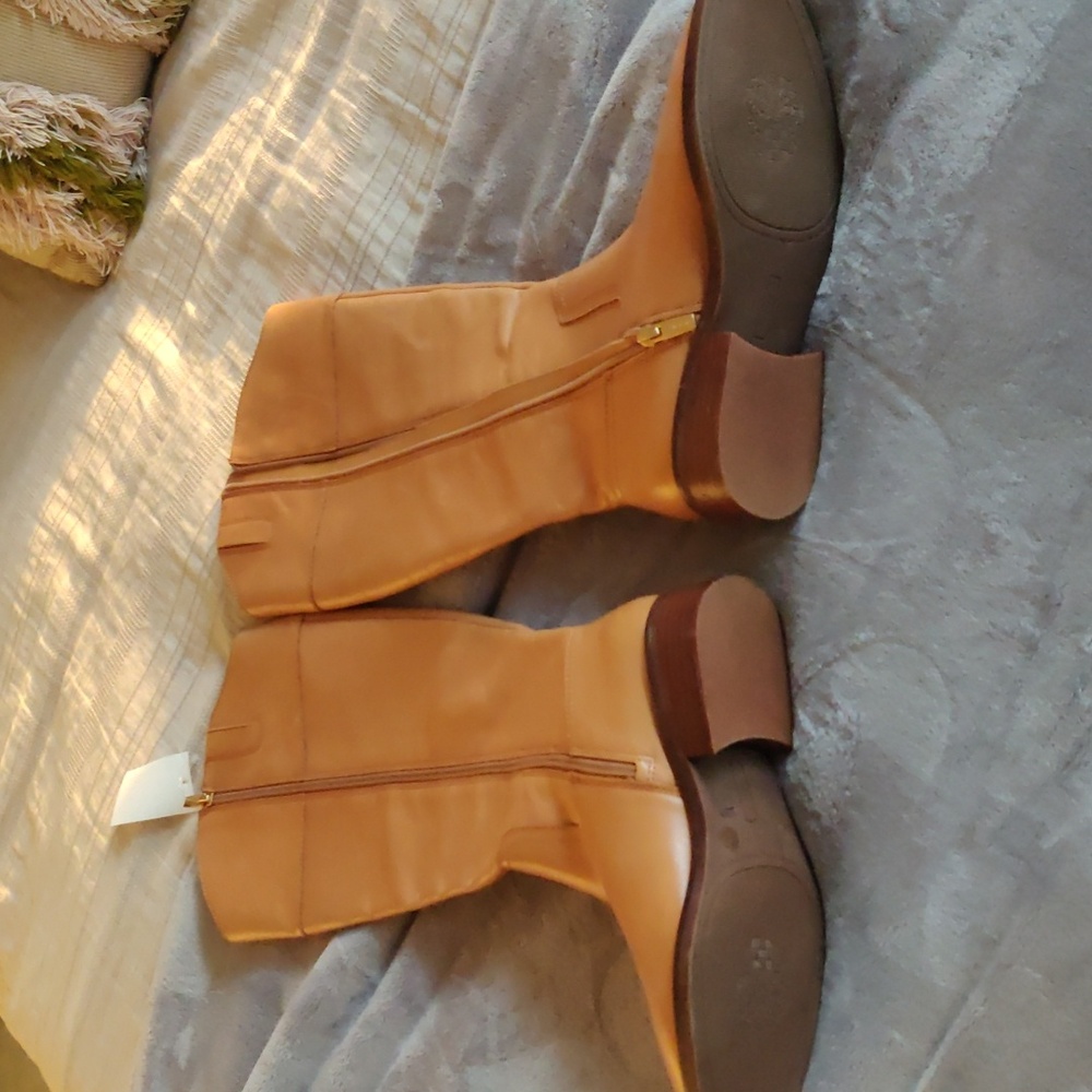 New!Vince Camuto camel leather knee boots Y2K Shabbychic Cottagecore Vintag - Picture 3 of 14